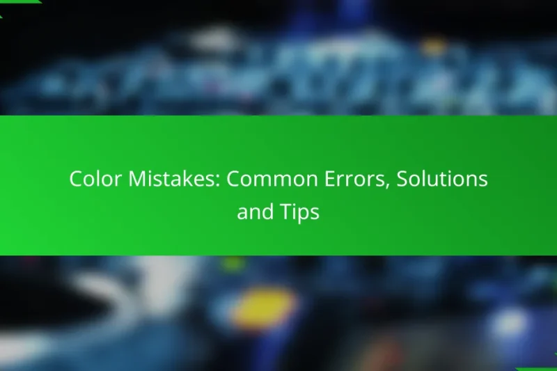 Color Mistakes: Common Errors, Solutions and Tips