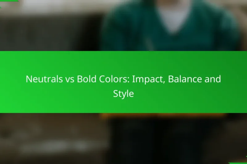 Neutrals vs Bold Colors: Impact, Balance and Style