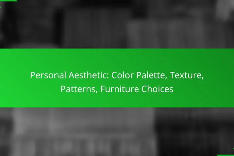 Personal Aesthetic: Color Palette, Texture, Patterns, Furniture Choices