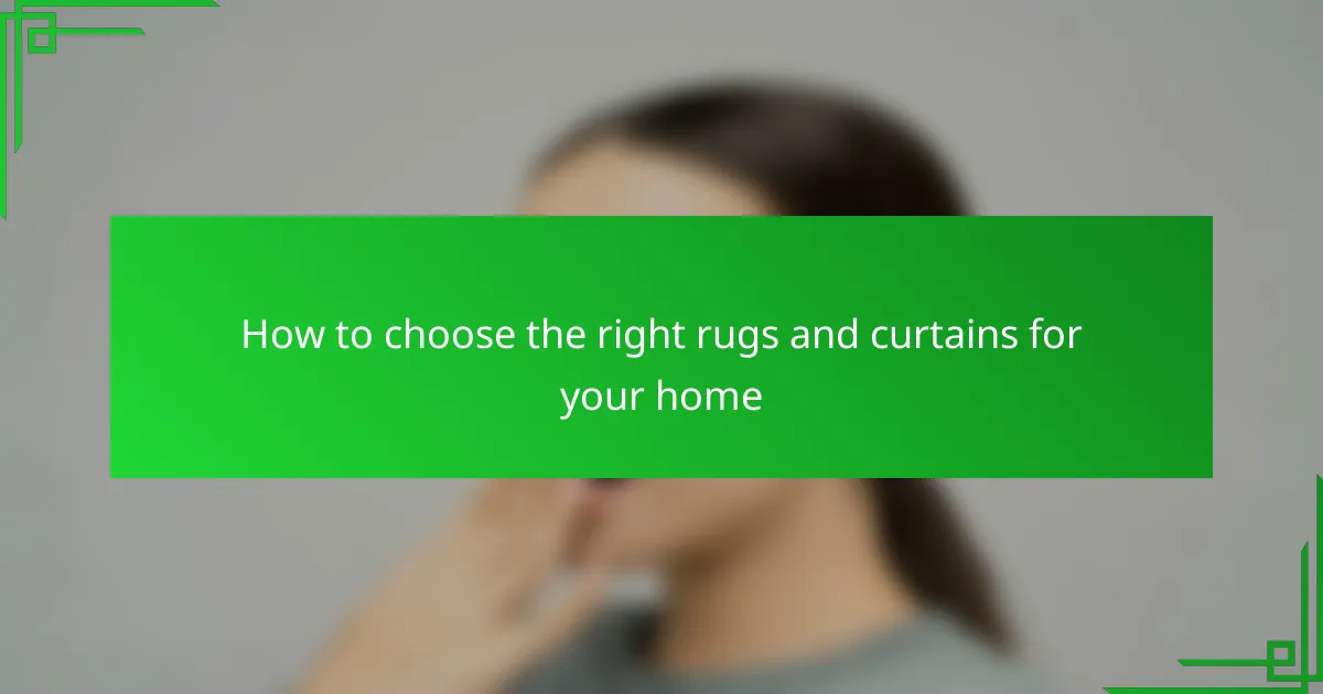How to choose the right rugs and curtains for your home