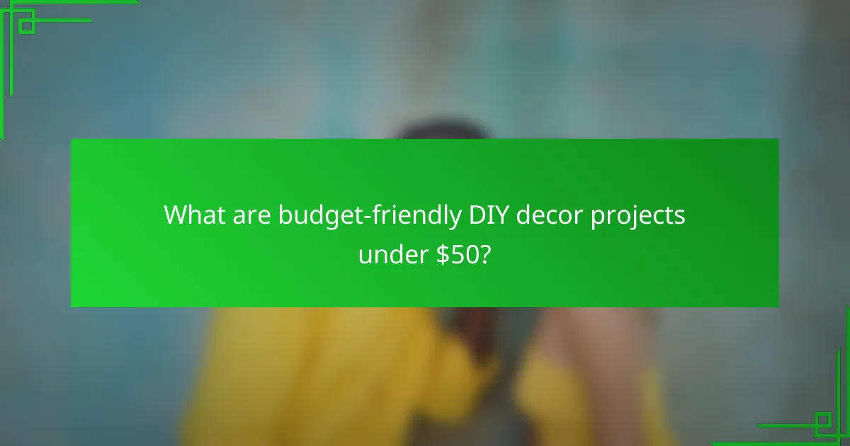 What are budget-friendly DIY decor projects under $50?